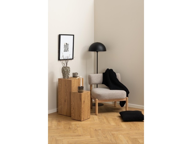 Fotel Burley beżowy/ dąb - ACTONA